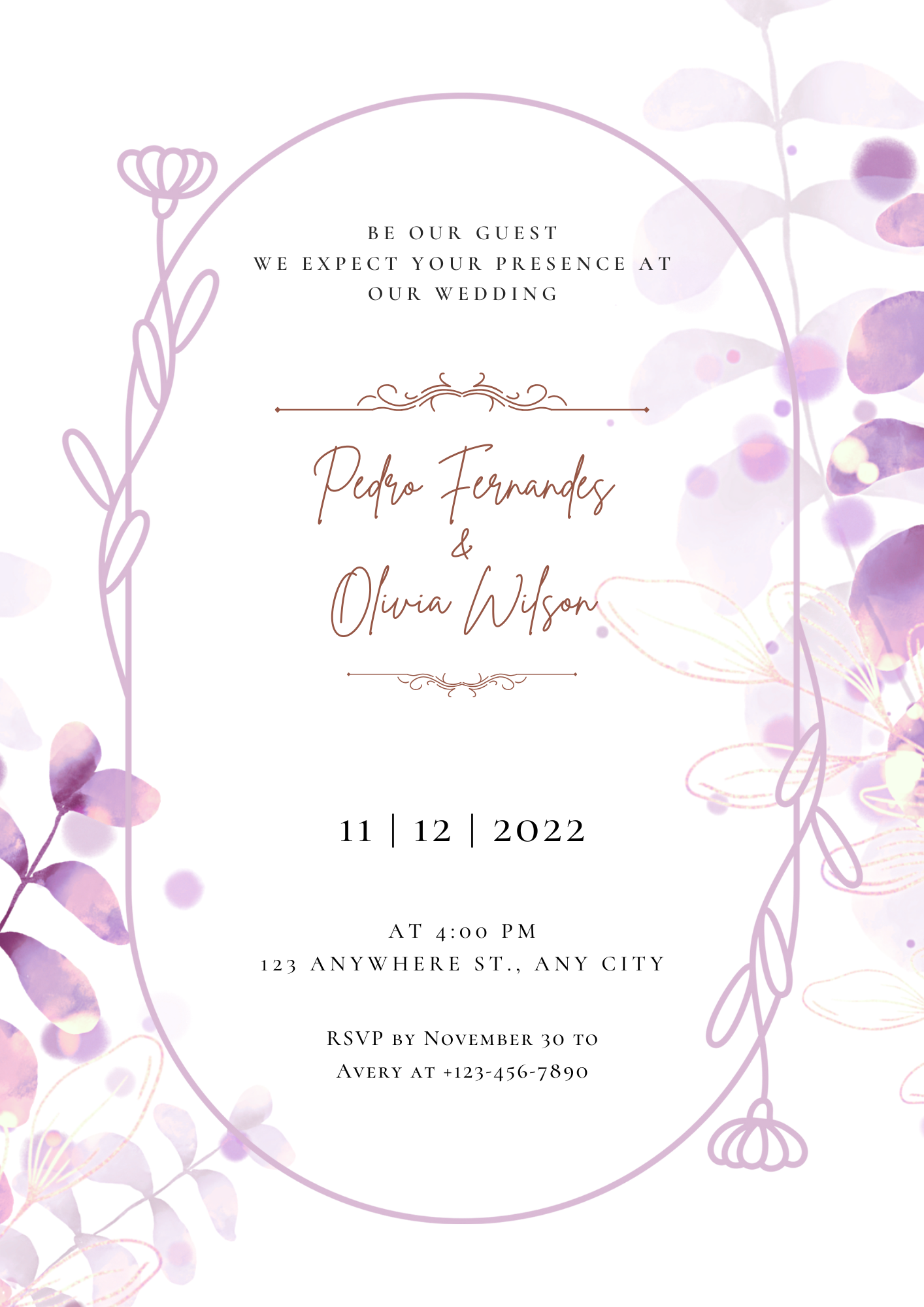 Wedding Invitation- pink flower
