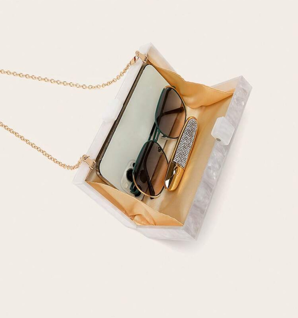 Mrs Gold Acrylic Clutch