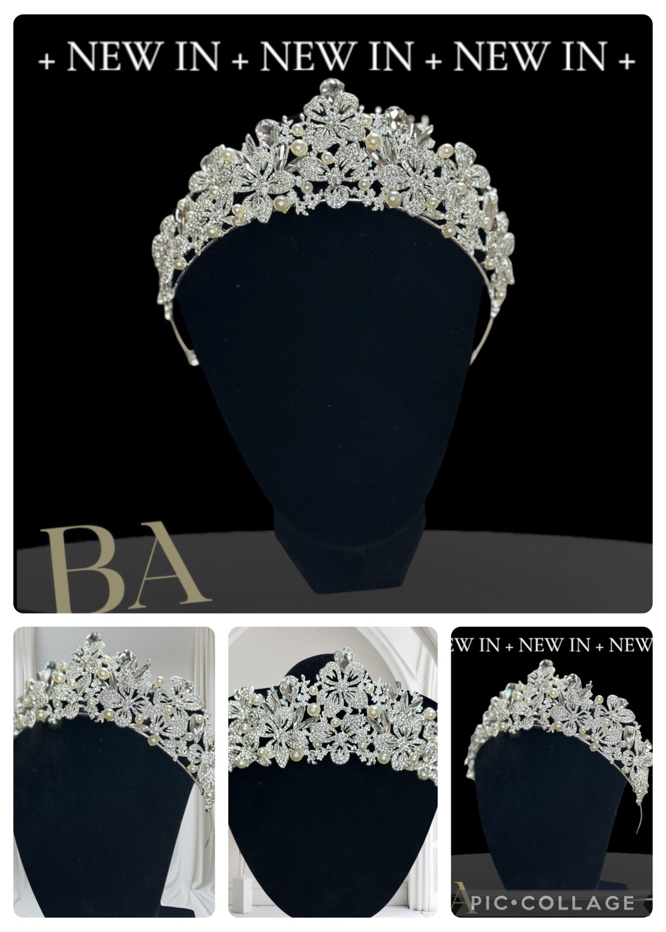 Bridal crystal and pearl Tiara