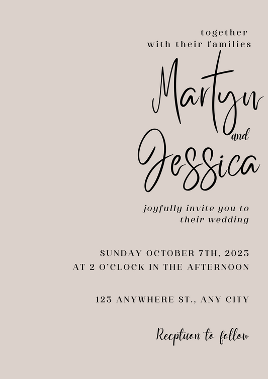 Wedding Invitation- Minimal