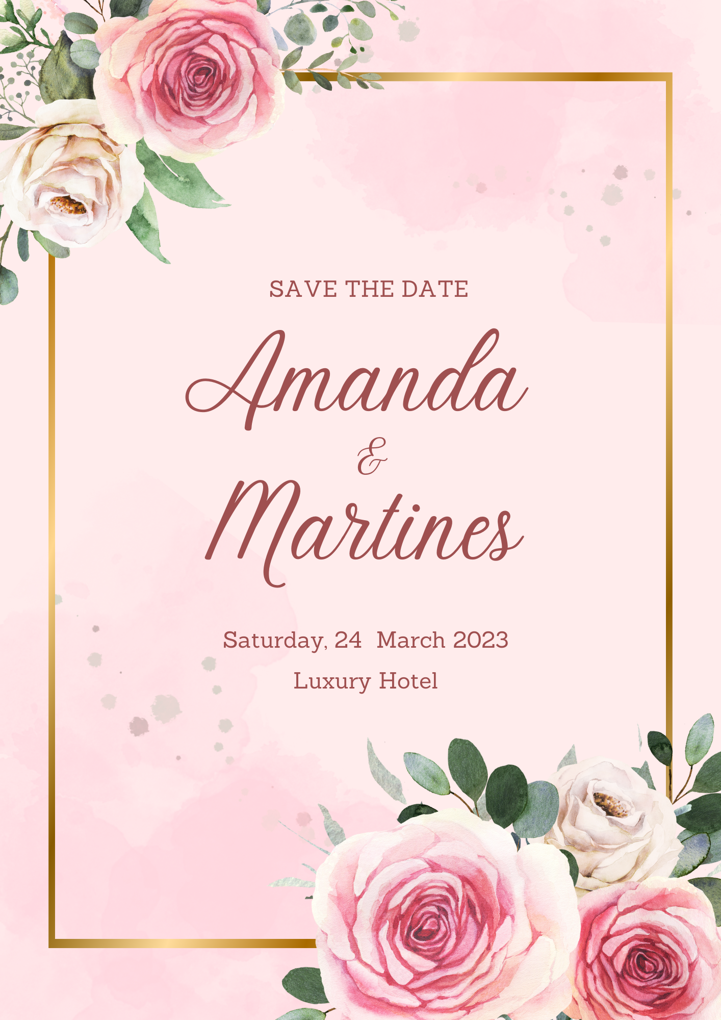 Wedding Invitation- pink