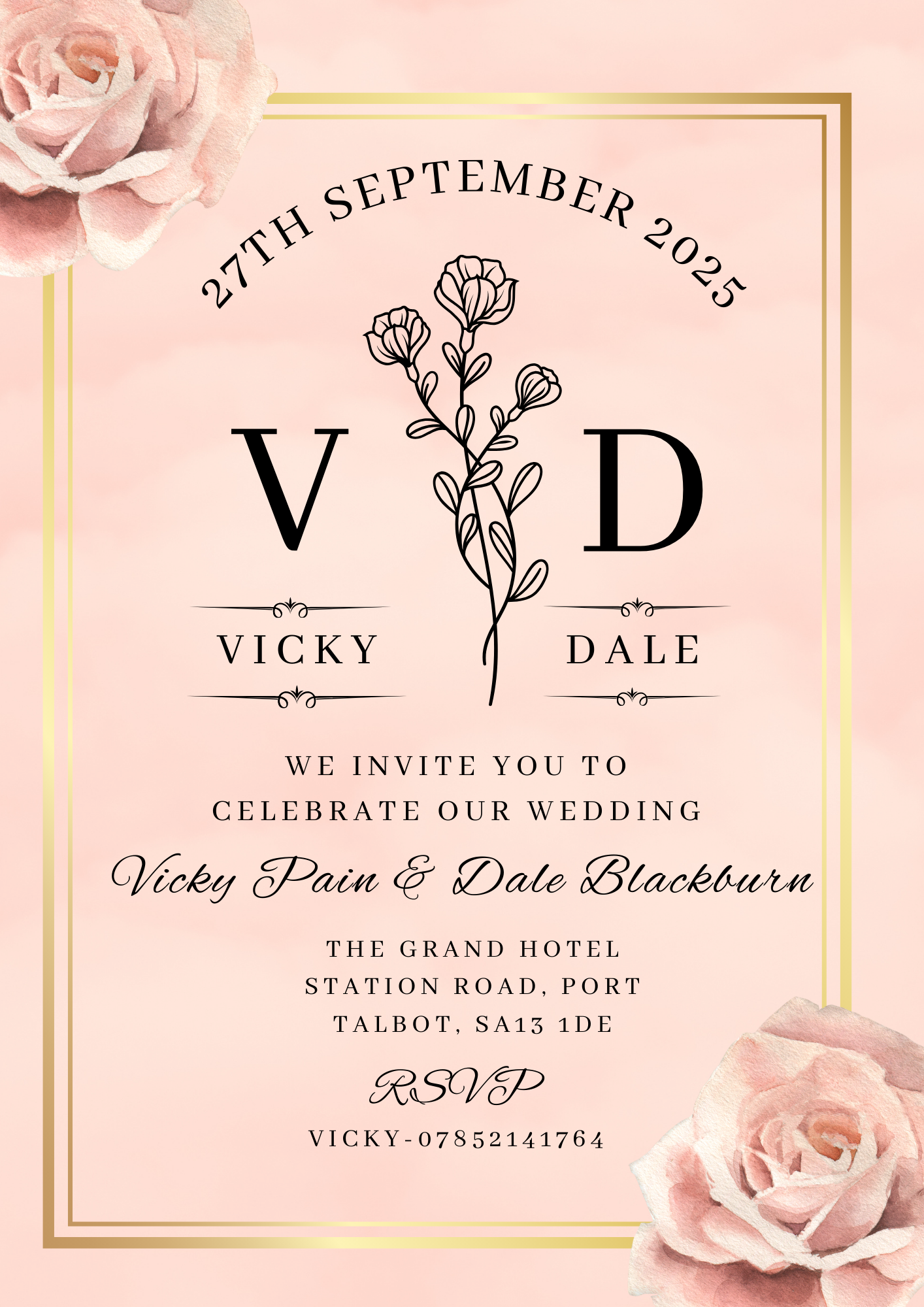 Wedding Invitation- matching signs available