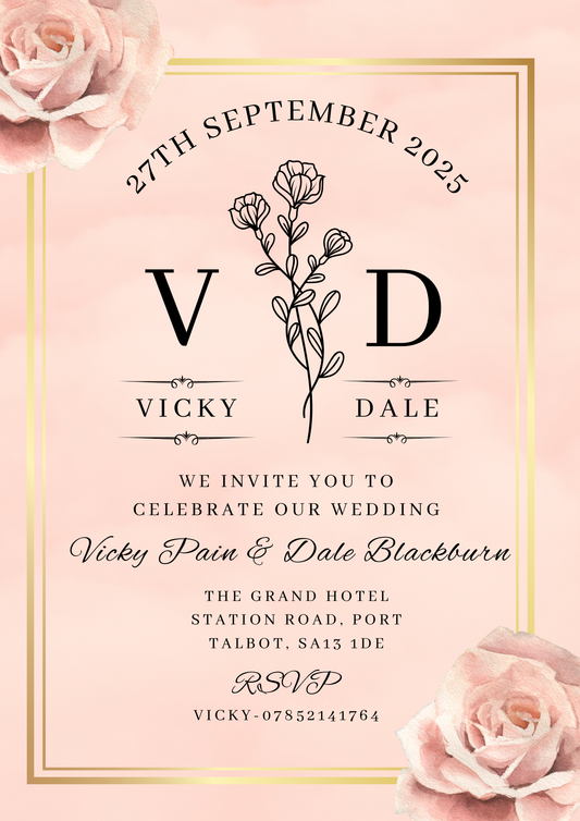 Wedding Invitation- matching signs available