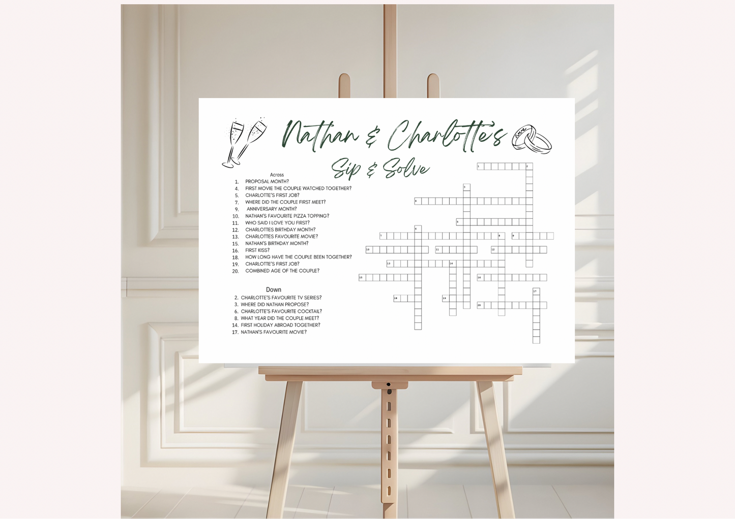 Sip and Solve Puzzle Minialistic