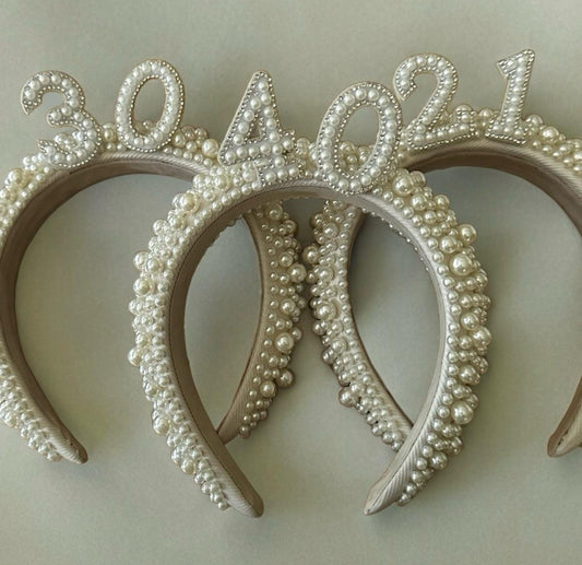 Birthday pearl headband