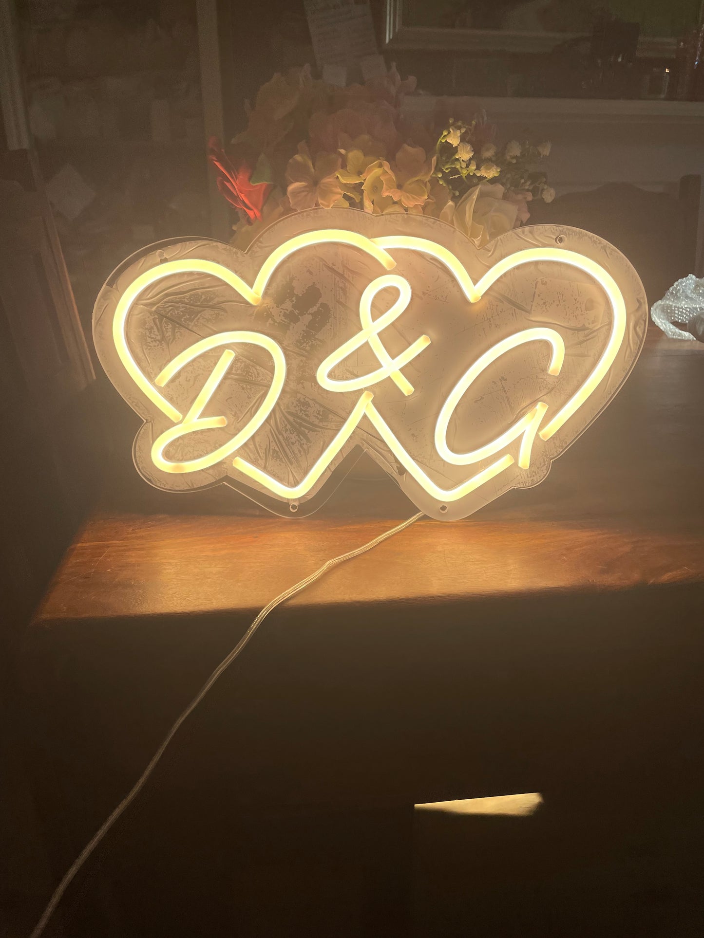 Double Heart Neon Light