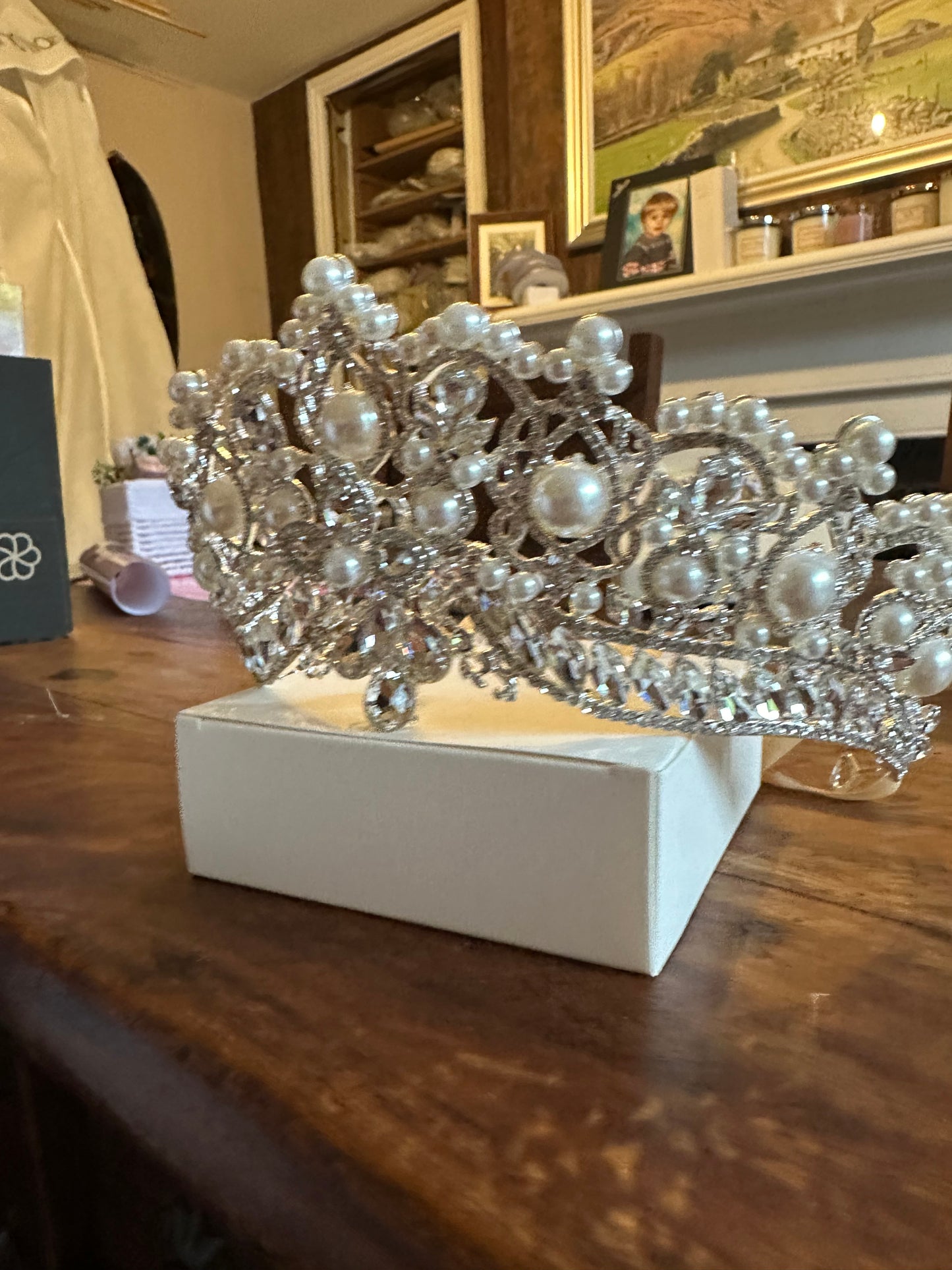 Bridal crystal and pearl Tiara