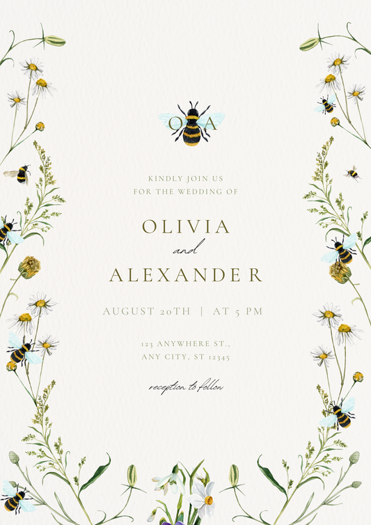 Wedding Invitation-Subtle Bee