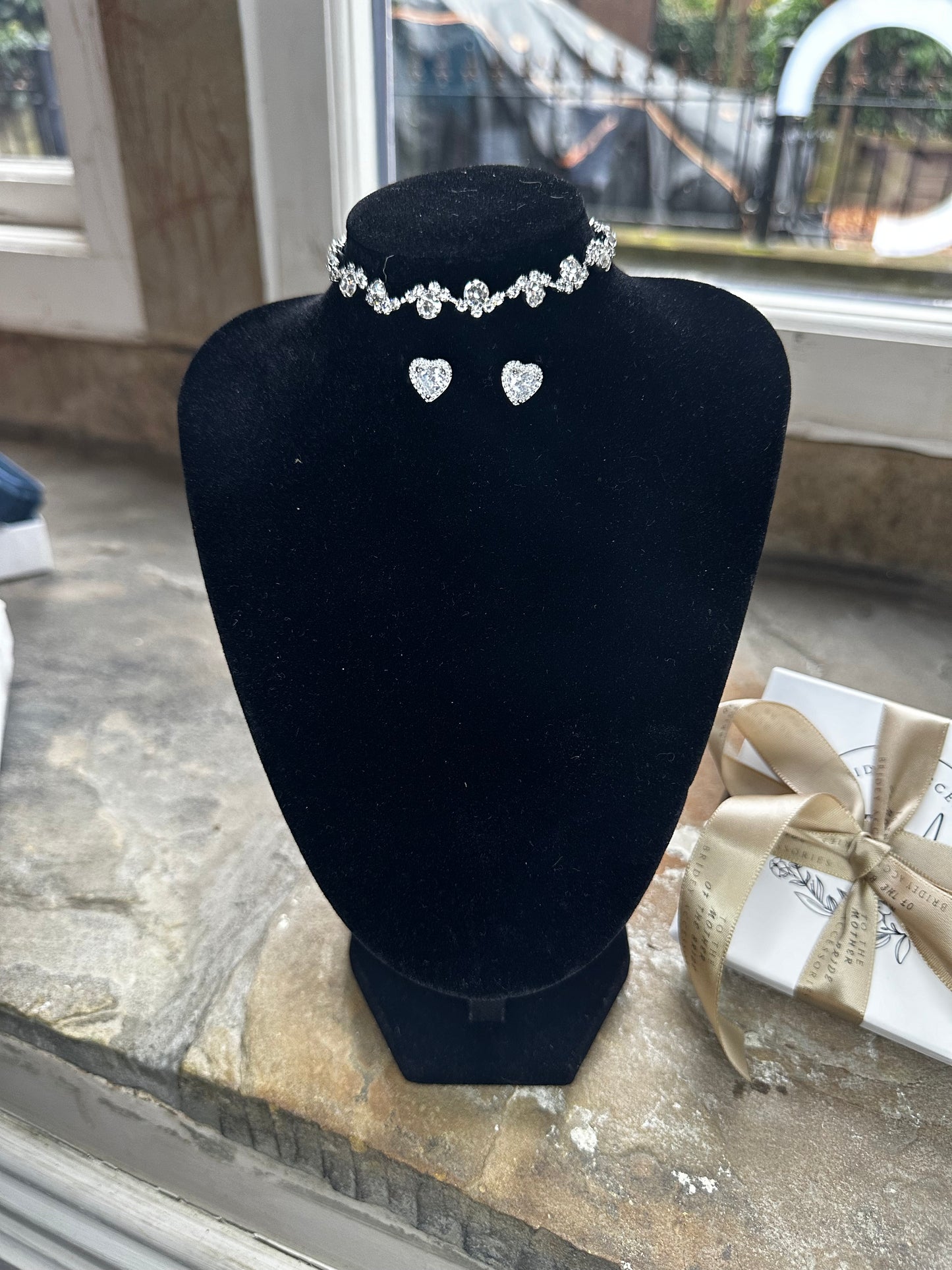 Cubic Zirconia Bracelet and Earring Set