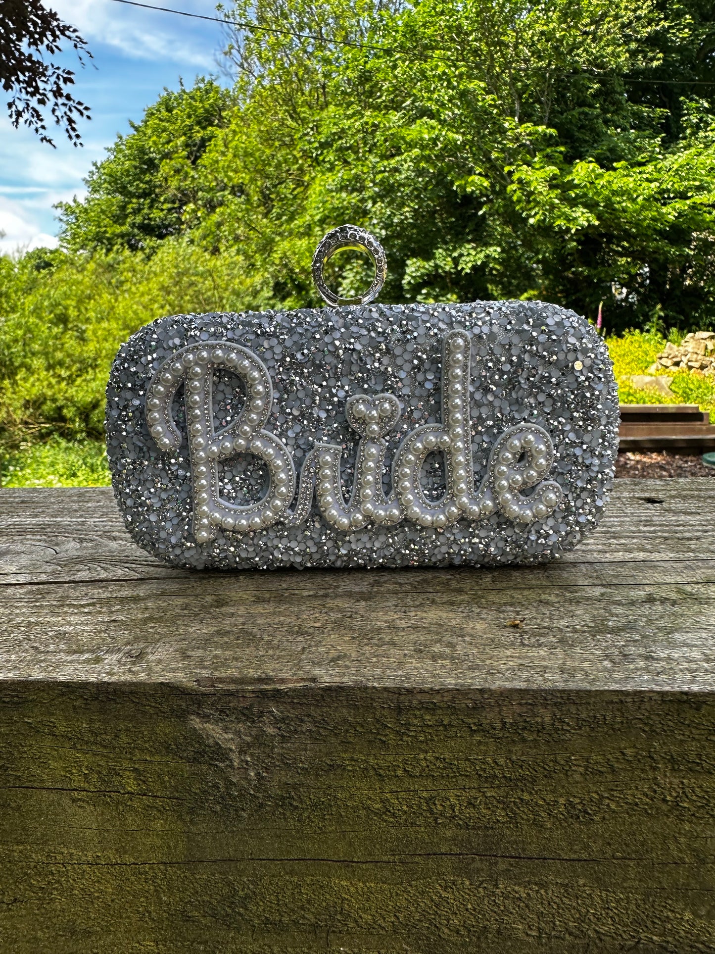 Silver Glitter Clutch Bag