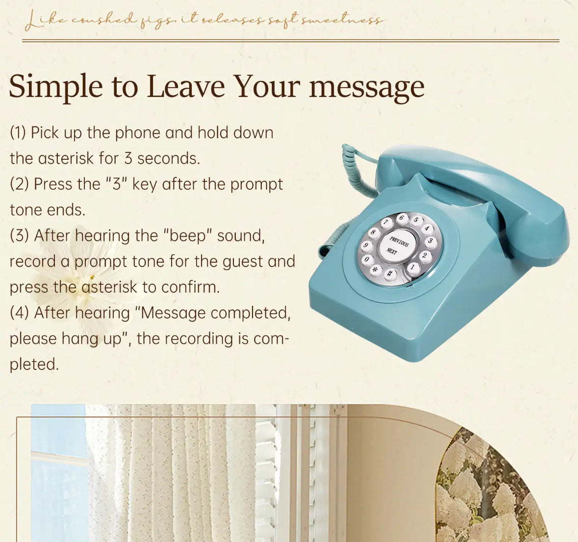 Blue Retro Style Audio Guest Book Phone