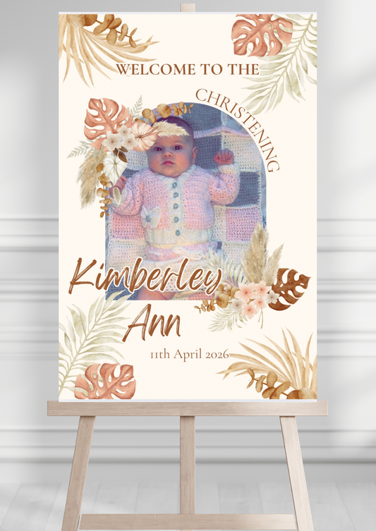 Baby Shower / Christening Welcome Sign Photo Minimalist