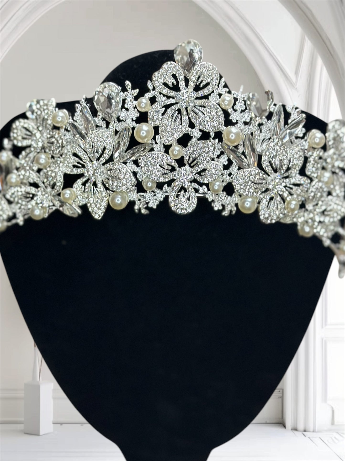 Bridal crystal and pearl Tiara