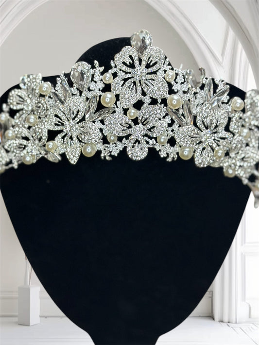 Bridal crystal and pearl Tiara