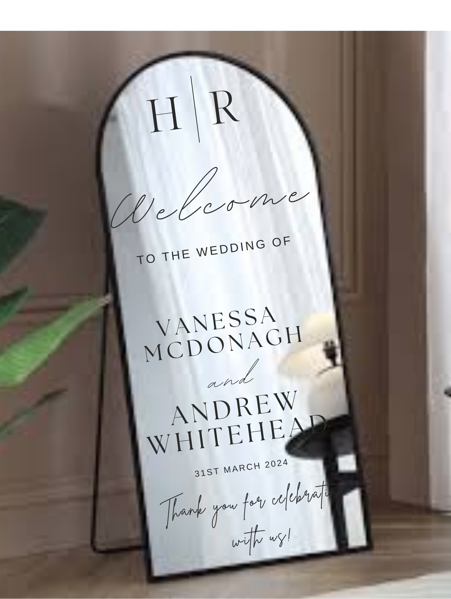 Selfie wedding Mirror Sticker - Personalised Names, Selfie Mirror, Guest Photos/Pictures, Vinyl Sticker for DIY Wedding Sign