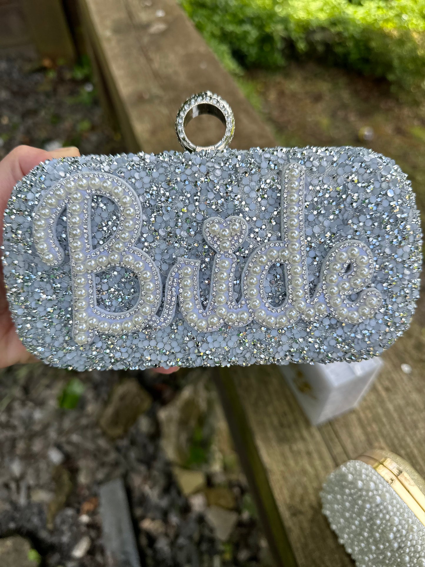 Silver Glitter Clutch Bag