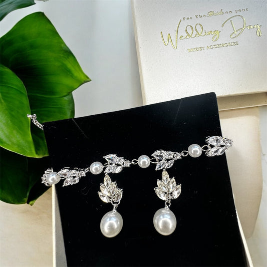 Bridal Jewellery Set, Bracelet and Earrings