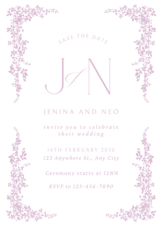 Wedding Invitation- lilac