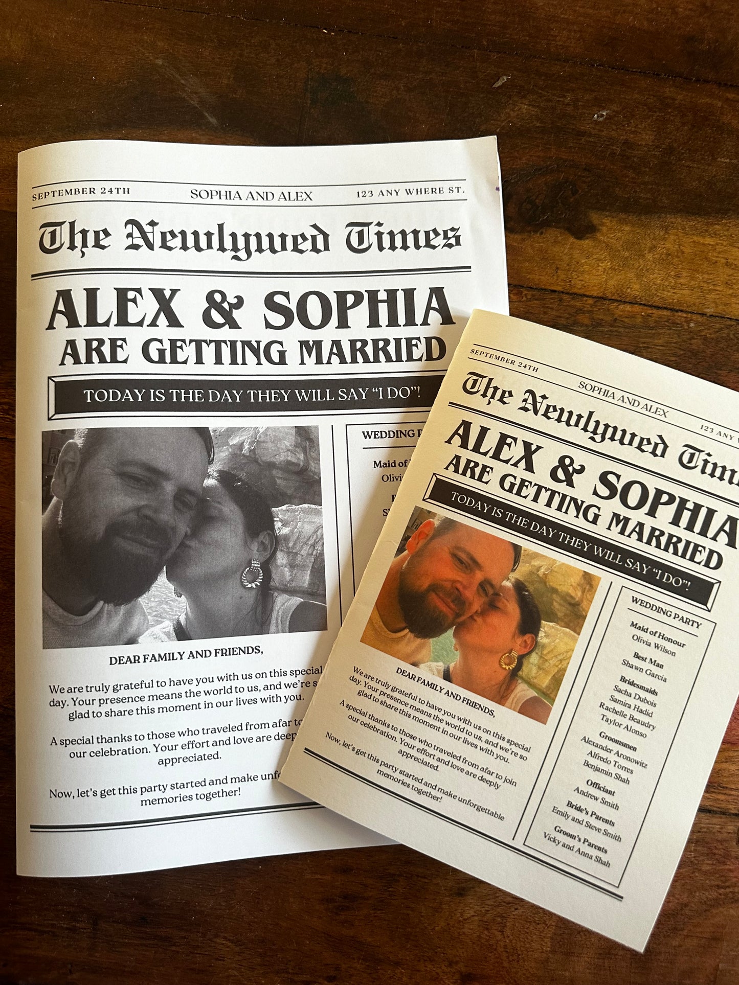 Physical Newspaper Announcements