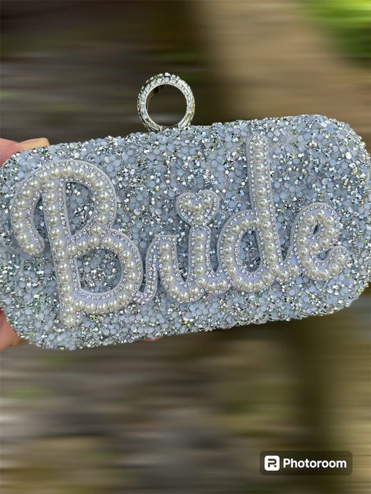 Silver Glitter Clutch Bag