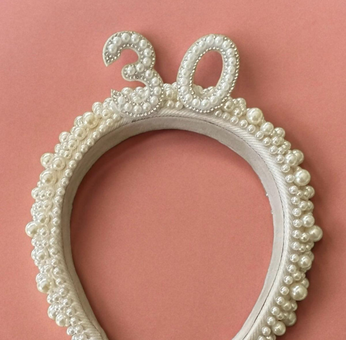 Birthday pearl headband