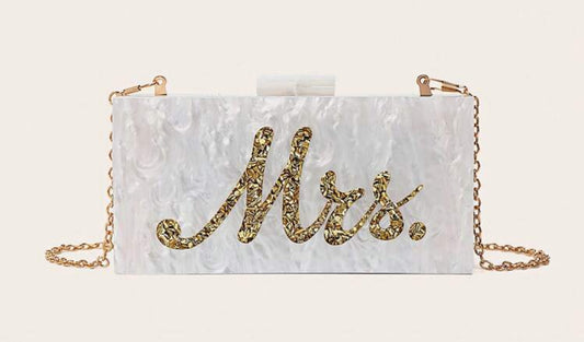 Mrs Gold Acrylic Clutch