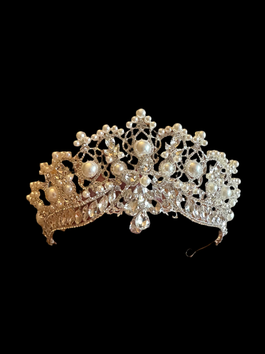 Bridal crystal and pearl Tiara