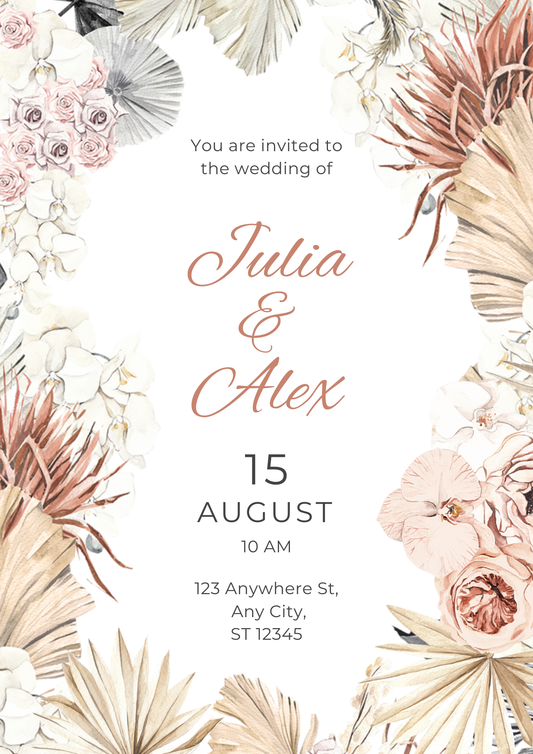 Wedding Invitation-pampa/ matching signs