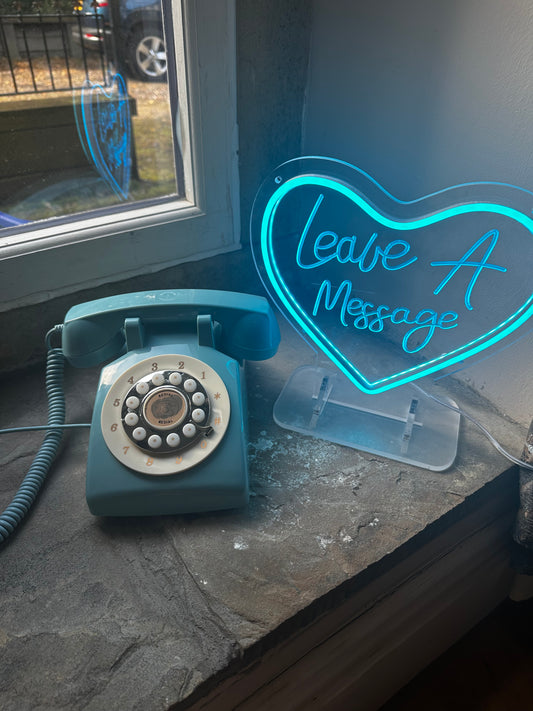 Blue Retro Style Audio Guest Book Phone