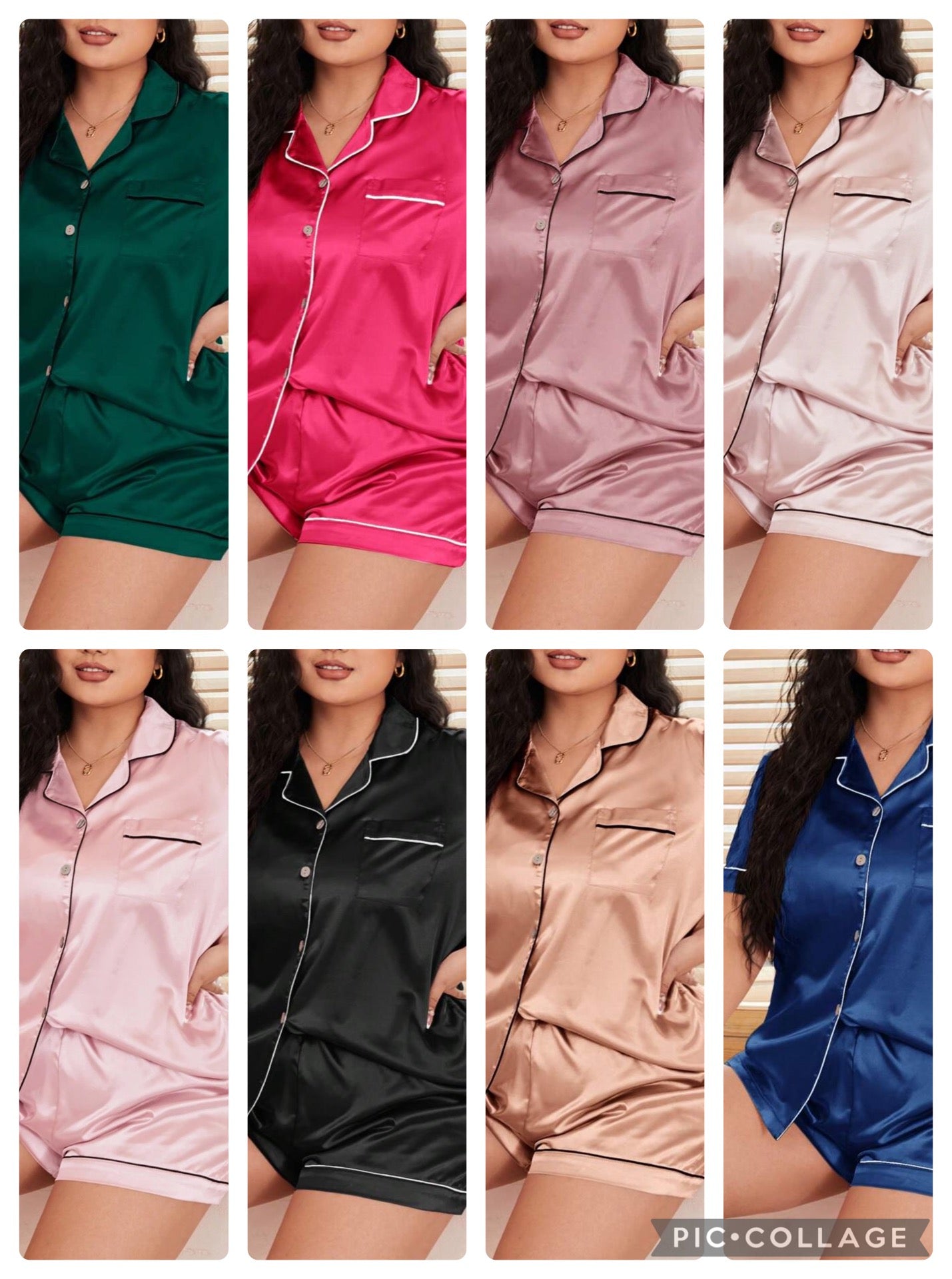 Plus size Satin short pjs